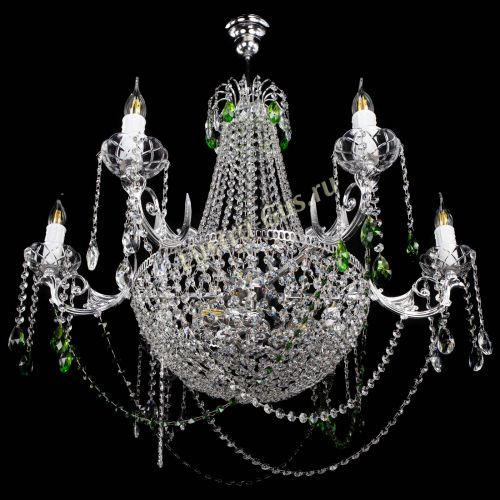 Люстра Елизавета малая №9 зеленая в Симферополе Гусь Хрустальный