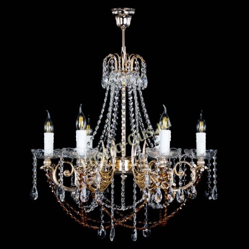 Люстра Елизавета малая Чайная (рожки - металл) в Симферополе Гусь Хрустальный