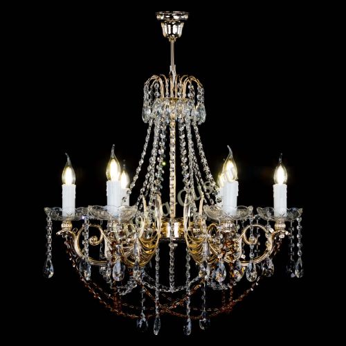 Люстра Елизавета малая Чайная (рожки - металл) в Симферополе Гусь Хрустальный