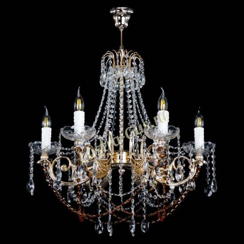 Люстра Елизавета малая Чайная (рожки - металл) в Симферополе Гусь Хрустальный