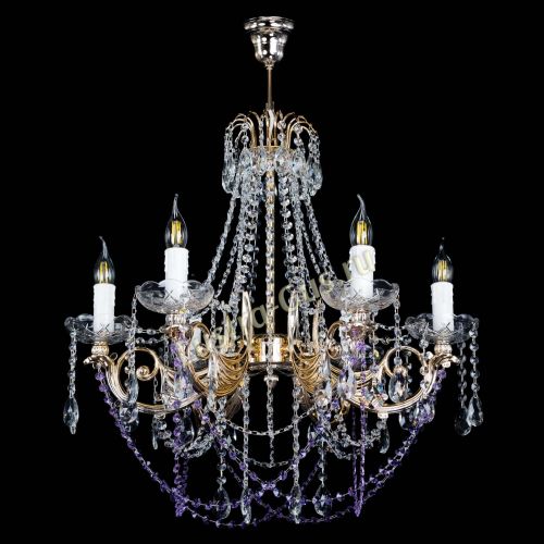 Люстра Елизавета малая Фиолетовая (рожки - металл) в Симферополе Гусь Хрустальный