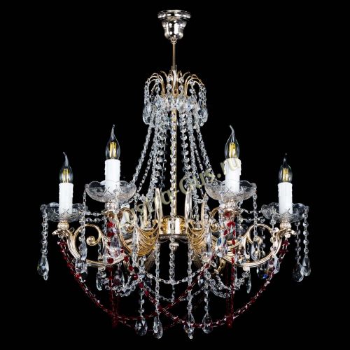 Люстра Елизавета малая Красная (рожки - металл) в Симферополе Гусь Хрустальный