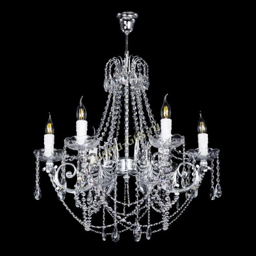 Люстра Елизавета малая в серебре (рожки - металл) в Симферополе Гусь Хрустальный