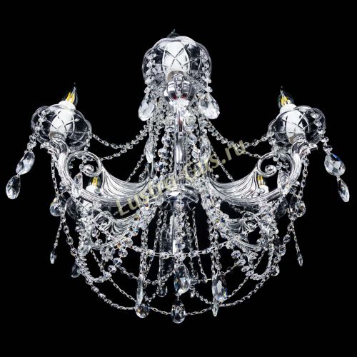 Люстра Елизавета малая в серебре (рожки - металл) в Симферополе Гусь Хрустальный