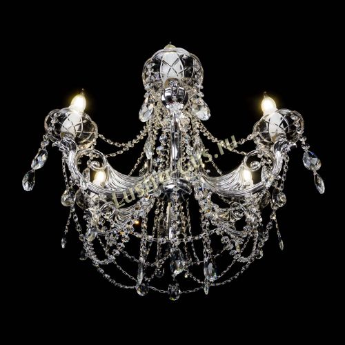 Люстра Елизавета малая в серебре (рожки - металл) в Симферополе Гусь Хрустальный