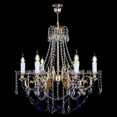 Люстра Елизавета малая Синяя (рожки - металл) в Симферополе Гусь Хрустальный