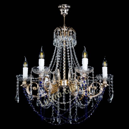 Люстра Елизавета малая Синяя (рожки - металл) в Симферополе Гусь Хрустальный