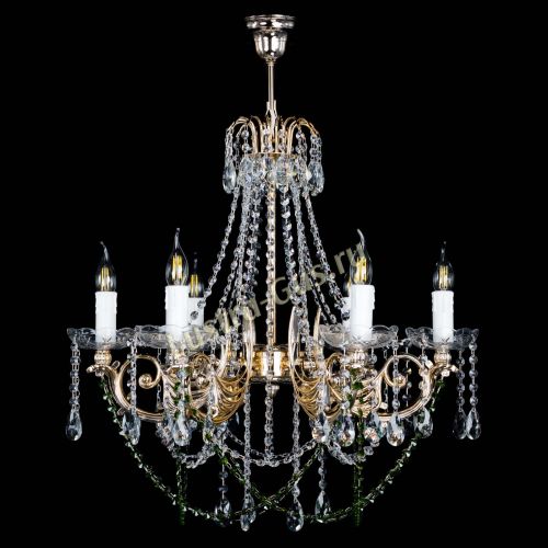 Люстра Елизавета малая Зеленая (рожки - металл) в Симферополе Гусь Хрустальный