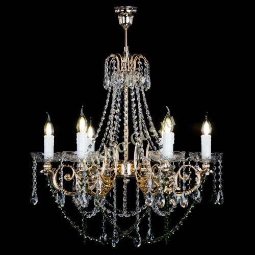 Люстра Елизавета малая Зеленая (рожки - металл) в Симферополе Гусь Хрустальный