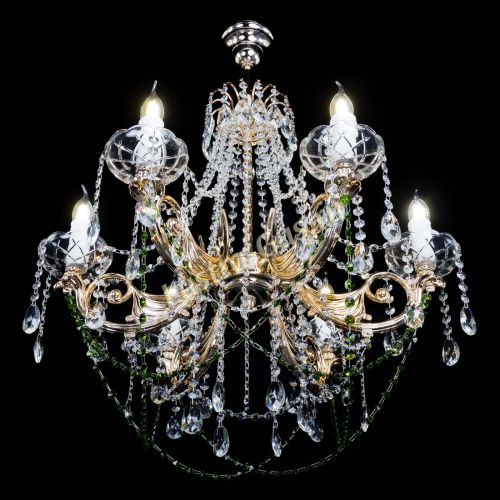 Люстра Елизавета малая Зеленая (рожки - металл) в Симферополе Гусь Хрустальный