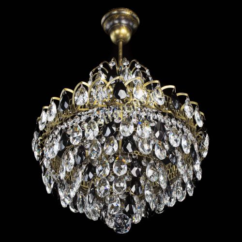 Люстра Грация с подвесом под бронзу Черная в Симферополе Гусь Хрустальный