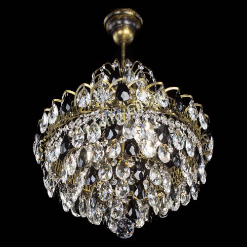 Люстра Грация с подвесом под бронзу Черная в Симферополе Гусь Хрустальный