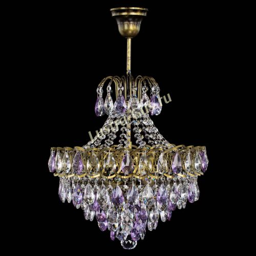 Люстра Грация с подвесом под бронзу Фиолетовая в Симферополе Гусь Хрустальный