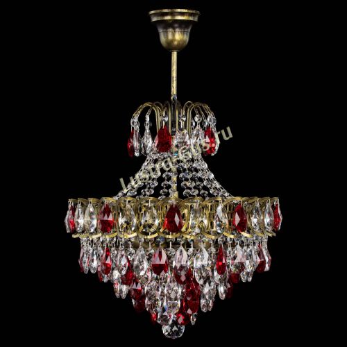 Люстра Грация с подвесом под бронзу Красная в Симферополе Гусь Хрустальный