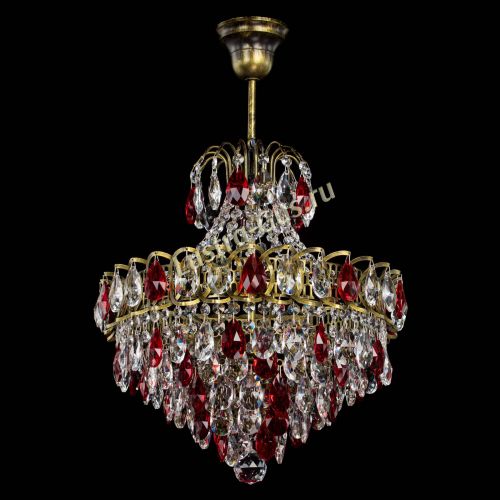 Люстра Грация с подвесом под бронзу Красная в Симферополе Гусь Хрустальный