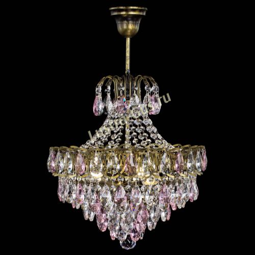 Люстра Грация с подвесом под бронзу Розовая в Симферополе Гусь Хрустальный