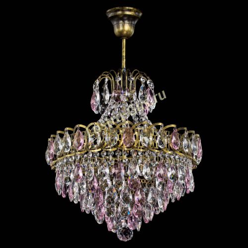 Люстра Грация с подвесом под бронзу Розовая в Симферополе Гусь Хрустальный