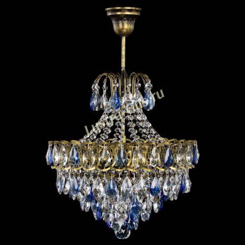 Люстра Грация с подвесом под бронзу Синяя в Симферополе Гусь Хрустальный
