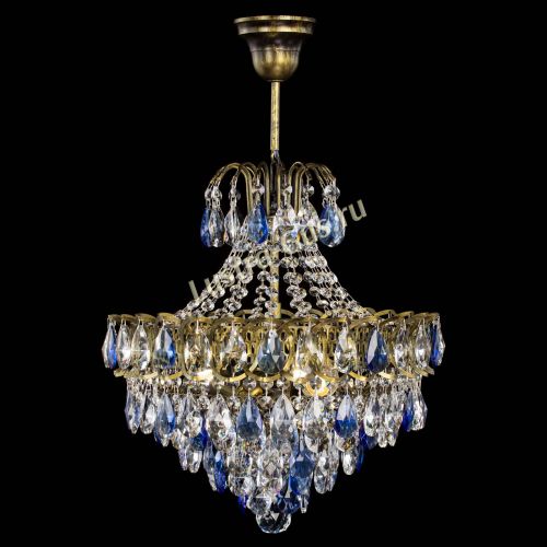 Люстра Грация с подвесом под бронзу Синяя в Симферополе Гусь Хрустальный