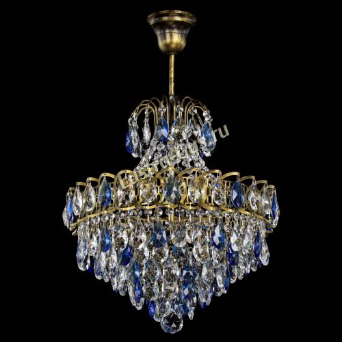 Люстра Грация с подвесом под бронзу Синяя в Симферополе Гусь Хрустальный