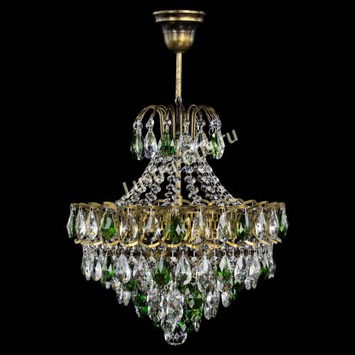 Люстра Грация с подвесом под бронзу Зеленая в Симферополе Гусь Хрустальный