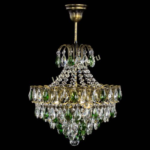 Люстра Грация с подвесом под бронзу Зеленая в Симферополе Гусь Хрустальный