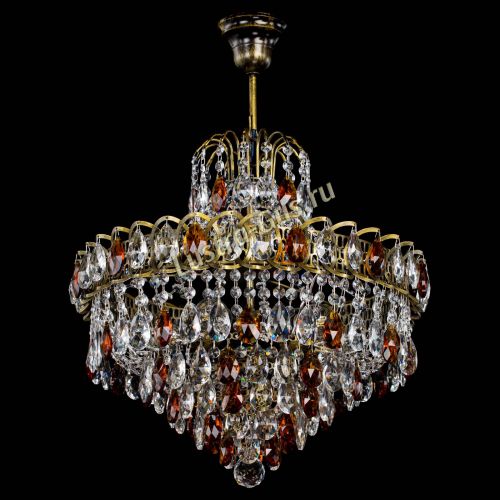 Люстра Грация №5 с подвесом под бронзу Чайная в Симферополе Гусь Хрустальный