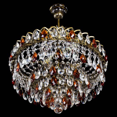 Люстра Грация №5 с подвесом под бронзу Чайная в Симферополе Гусь Хрустальный