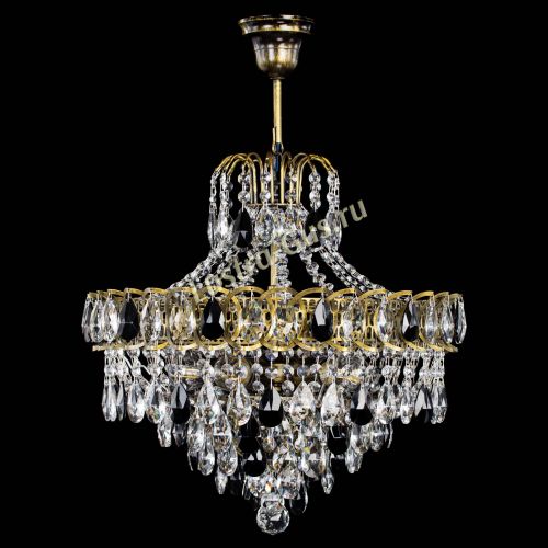 Люстра Грация №5 с подвесом под бронзу Черная в Симферополе Гусь Хрустальный