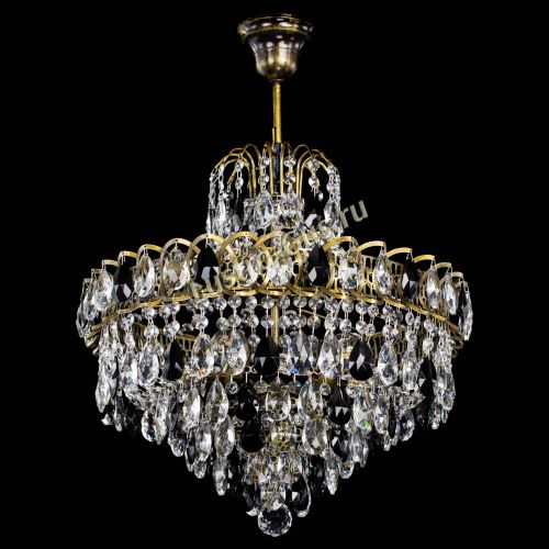 Люстра Грация №5 с подвесом под бронзу Черная в Симферополе Гусь Хрустальный