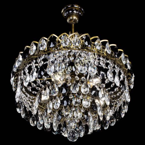 Люстра Грация №5 с подвесом под бронзу Черная в Симферополе Гусь Хрустальный