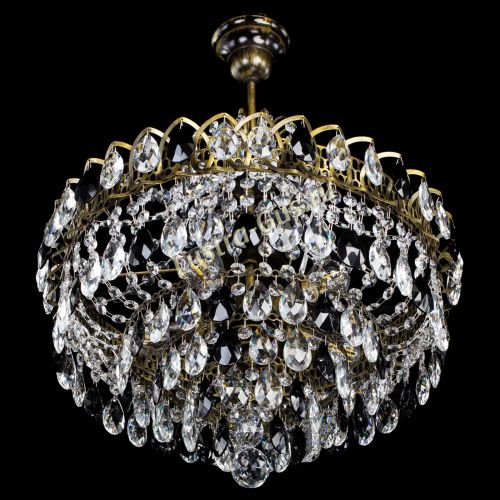 Люстра Грация №5 с подвесом под бронзу Черная в Симферополе Гусь Хрустальный