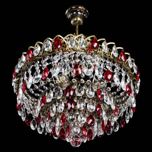 Люстра Грация №5 с подвесом под бронзу Красная в Симферополе Гусь Хрустальный