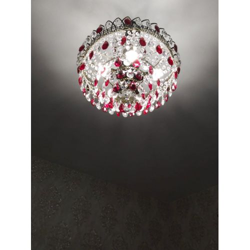 Люстра Грация №5 с подвесом под бронзу Красная в Симферополе Гусь Хрустальный