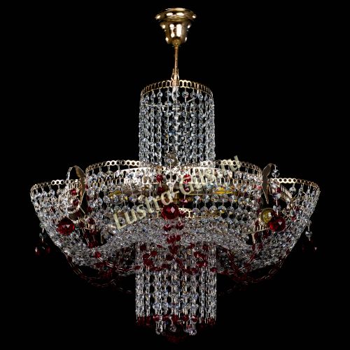 Люстра Камея №6 подвесная красная в Симферополе Гусь Хрустальный
