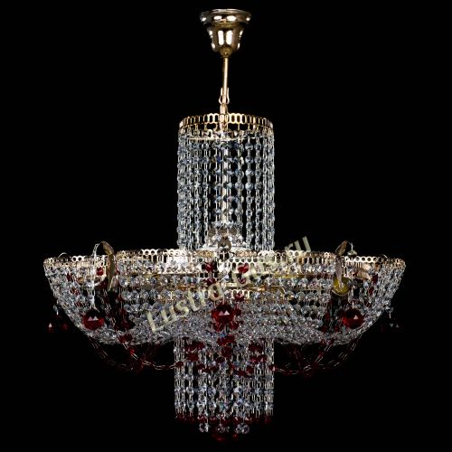 Люстра Камея №6 подвесная красная в Симферополе Гусь Хрустальный