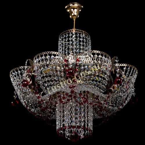 Люстра Камея №6 подвесная красная в Симферополе Гусь Хрустальный