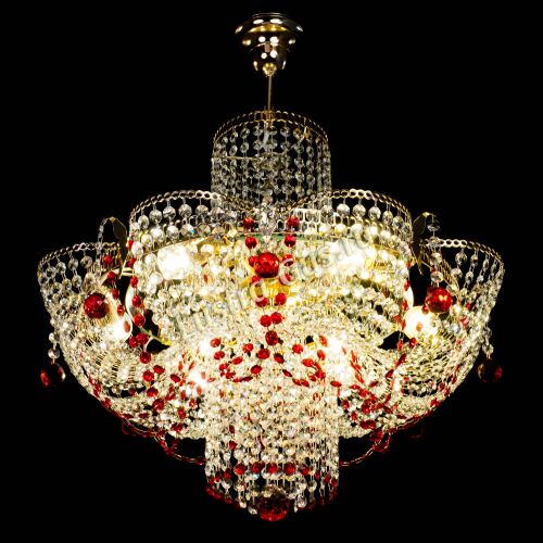 Люстра Камея №6 подвесная красная в Симферополе Гусь Хрустальный