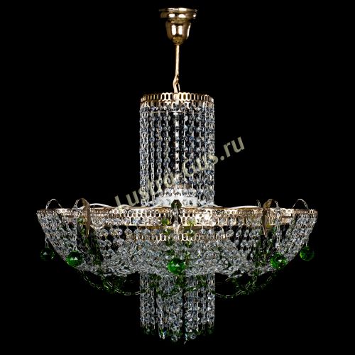 Люстра Камея №6 подвесная зеленая в Симферополе Гусь Хрустальный