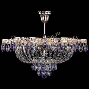  Люстра Камея Флора №5 с подвесом Фиолетовая