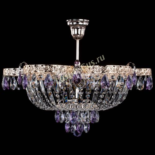 Люстра Камея Флора №5 с подвесом Фиолетовая в Симферополе Гусь Хрустальный