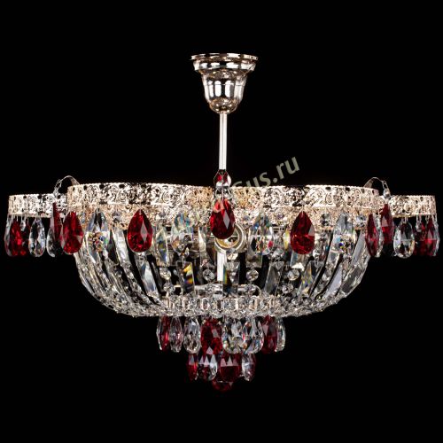 Люстра Камея Флора №5 с подвесом Красная в Симферополе Гусь Хрустальный