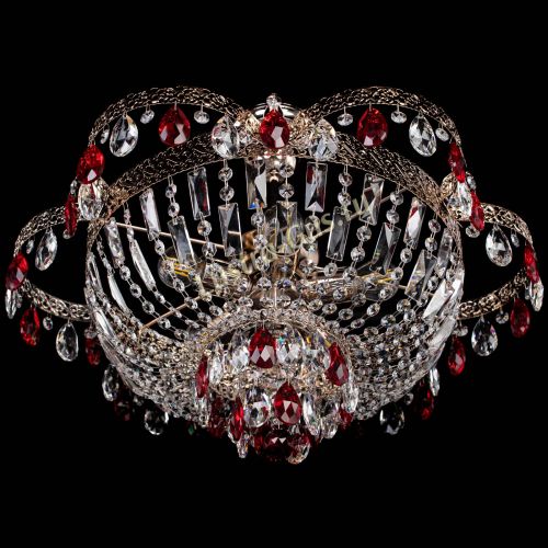 Люстра Камея Флора №5 с подвесом Красная в Симферополе Гусь Хрустальный