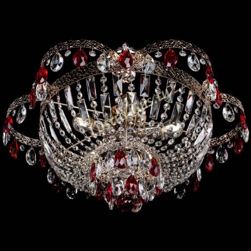 Люстра Камея Флора №5 с подвесом Красная в Симферополе Гусь Хрустальный