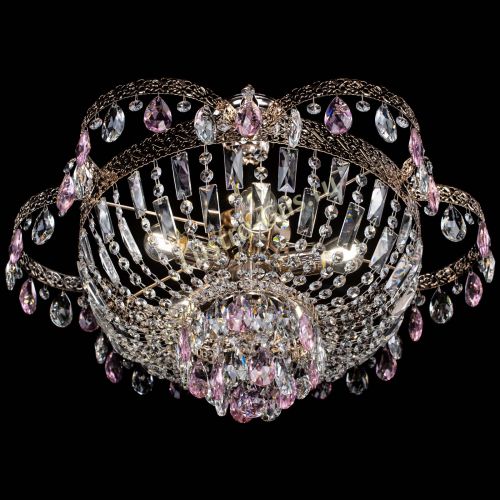 Люстра Камея Флора №5 с подвесом Розовая в Симферополе Гусь Хрустальный