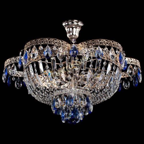 Люстра Камея Флора №5 с подвесом Синяя в Симферополе Гусь Хрустальный