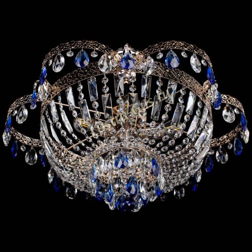 Люстра Камея Флора №5 с подвесом Синяя в Симферополе Гусь Хрустальный