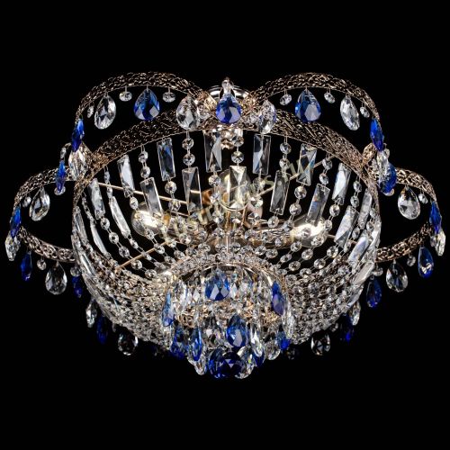 Люстра Камея Флора №5 с подвесом Синяя в Симферополе Гусь Хрустальный