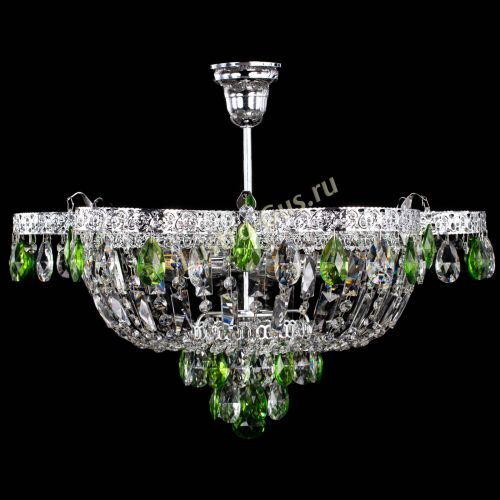 Люстра Камея Флора №5 с подвесом Зеленая в Симферополе Гусь Хрустальный