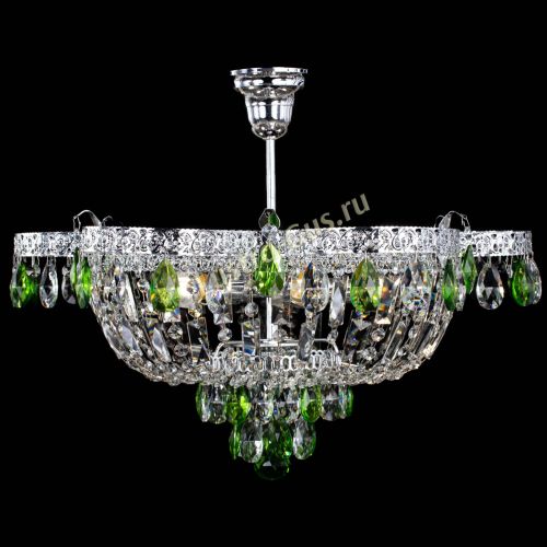 Люстра Камея Флора №5 с подвесом Зеленая в Симферополе Гусь Хрустальный